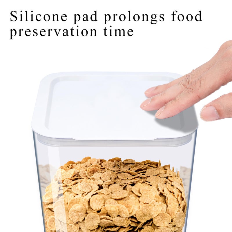 FHJP Cereal Dispenser Countertop, 5L Cereal Containers Storage Dispenser for Pantry, Large Dry Food Cereal Dispenser, Not Easy to Crush Cereal, Can Hold Oatmeal, Candy, Snack, Grain, Pet Food (White, 3Pc) - Image 4