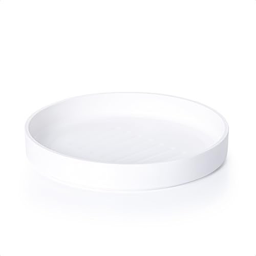 Phoenix Vine 10 Inch Plastic Plant Saucer Water Drip Tray, Heavy Sturdy Round Plant Drainage Tray for Indoors Outdoor, Matte White, 21-TY-10W-1 - Image 1