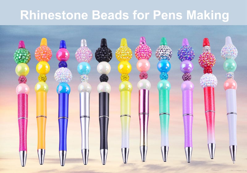 Cmidy 20mm Rhinestone Beads for Pens 20pcs Beaded Pens Beads Bling Glitter Suger Bugglegum Beads Large Balls Crystal Pen Beads for DIY Pens Keychain Making Suppliers Bulk - Image 4