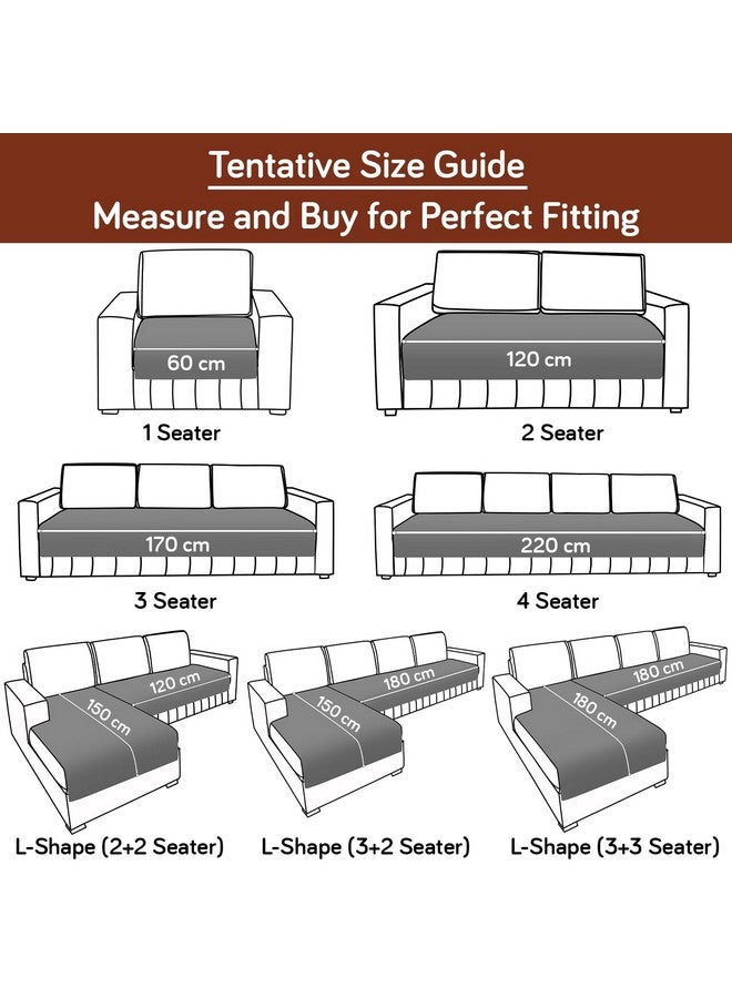 HOKIPO HOKIPO Poly Velvet Handloom Made Thick Sofa Cover Mats For L Shape And 1/2/3 Seater Sofa. Make Your Own Sofa Cover Set, Mat Length 60(D) X 170(L) Cm, Rust Brown (In-760-Rbr)  - Image 5