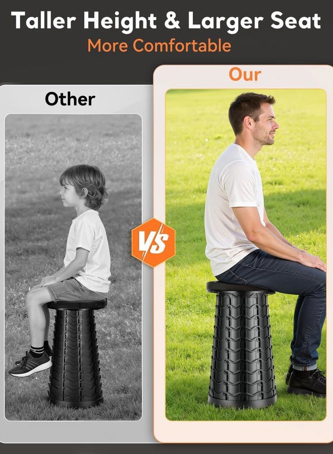 imodomio 2025 Upgraded Portable Collapsible Stool - 20.3 Inches Height Adjustable and Max 1000 LBs Load - Folding Chair for Camping Fishing Hunting Outdoor Foldable Stool Suitable Teens, Men, Women, Adult - Image 4