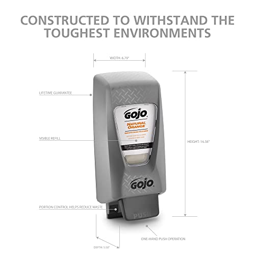 GOJO PRO TDX 2000 Push-Style Hand Soap Dispenser, Gray, for 2000 mL GOJO PRO TDX Heavy Hand Cleaner or Soap Refills (Pack of 1) - 7200-01 - Image 2