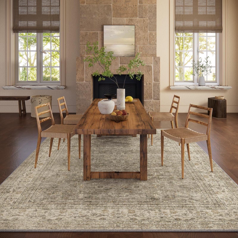 palohom Machine Washable Rugs for Living Room: 8x10 Area Rugs for Bedroom Vintage Stain Resistant Non Slip Low Pile Lightweight Boho Carpet for Kitchen Dining Room Farmhouse Kids Room Nursery - Image 5