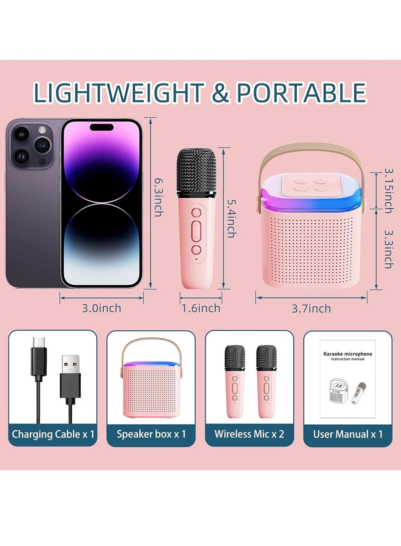 توشونكس آلة كاريوكي صغيرة محمولة للأطفال مع ميكروفون لاسلكي وأضواء RGB وبلوتوث ودعم بطاقة الذاكرة مثالية للفتيات للغناء والترفيه - Image 5