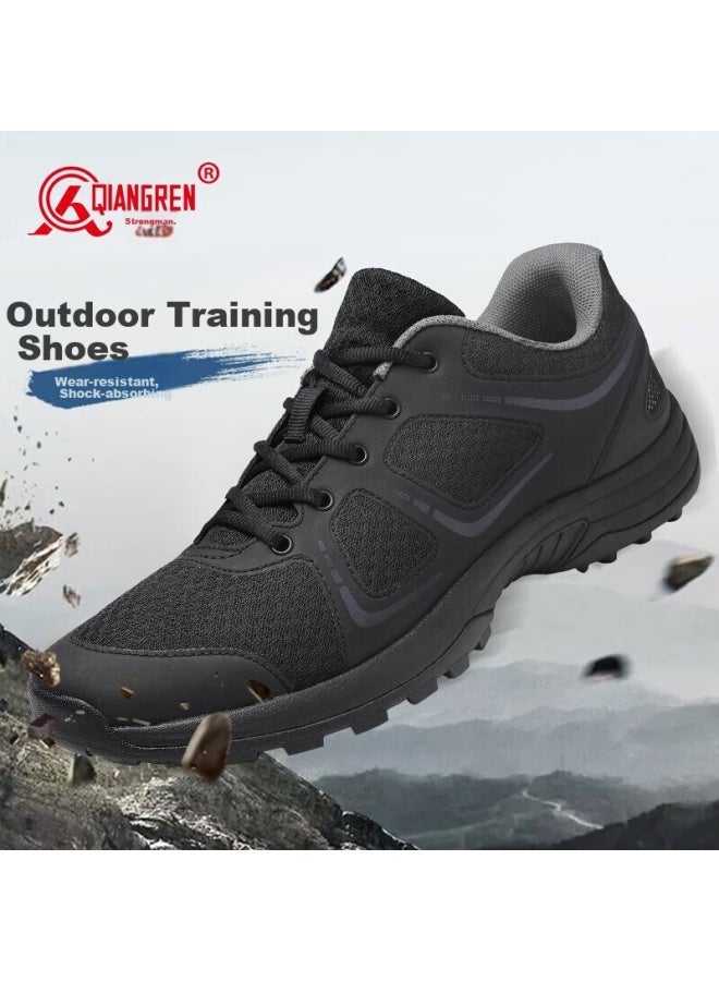 Strongman Qiangren Casual Shoes For Men, Physical Fitness Sneakers, Jihua 3515 New Outdoor Training Shoes For Hiking And Trekking, Black, Size 40 - Image 5