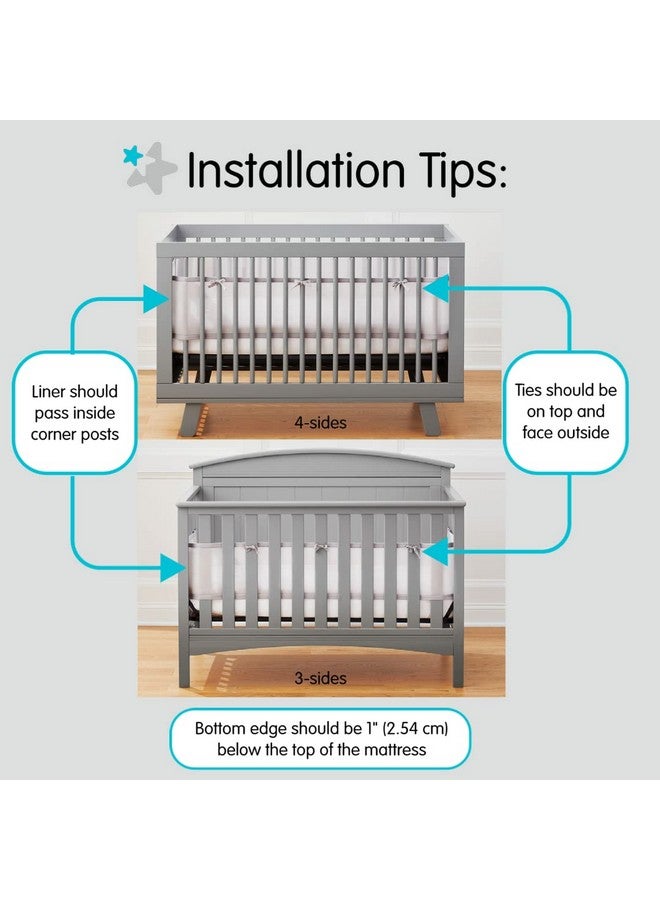 BreathableBaby AirflowBaby Breathable Mesh Liner for Full-Size Cribs, 11"H (28cm) Essential 2mm Mesh, Gray (Size 4FS Covers 3 or 4 Sides) - Image 5