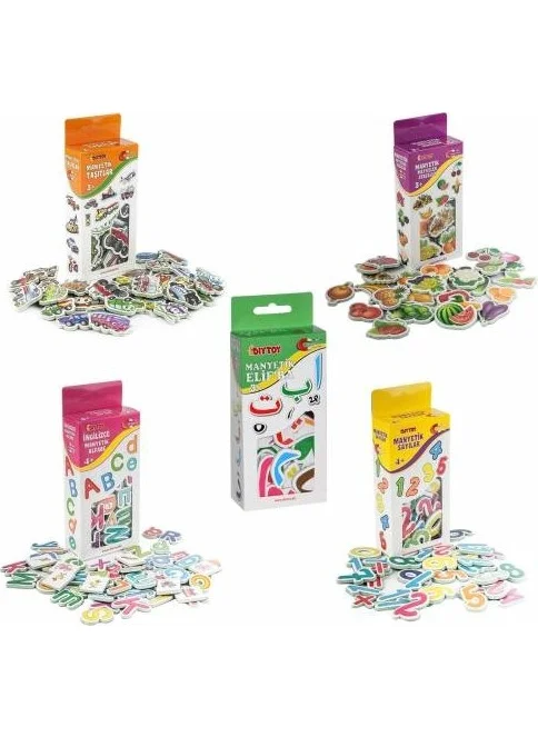 Masho Trend Magnetic Numbers + Magnetic Letters + Magnetic Vehicles + Magnetic Vegetables and Fruits + Magnetic Elif Ba