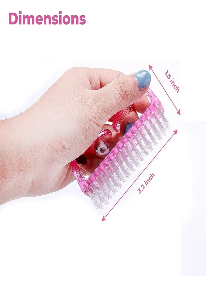 BANIRA Handle Grip Nail Brush Hand Finger Toe Nail Scrub Cleaning Brush Manicure Pedicure Scrubbing Cleaner Brush for Men and Women (Multicolor) (Pack of 2) - Image 2