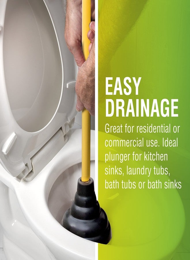 LDR Industries LDR 512 3410A Heavy Duty Drain Handle Double Thrust Rubber Force Cup Removes Clogs for Bathrooms, Kitchens, Baths, Showers, Powerful Commercial and Residential, 26.40"X5.35", Wood Flange Plunger - Image 5