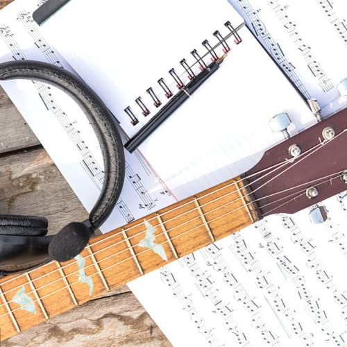 PLIGREAT 2 Pcs Guitar Inlay Stickers, Guitar Fretboard Markers Bats Decals for Acoustic Guitars Electric Guitars Bass Decor Musical Instrument Decorations Removable DIY Neck Stickers - Image 3