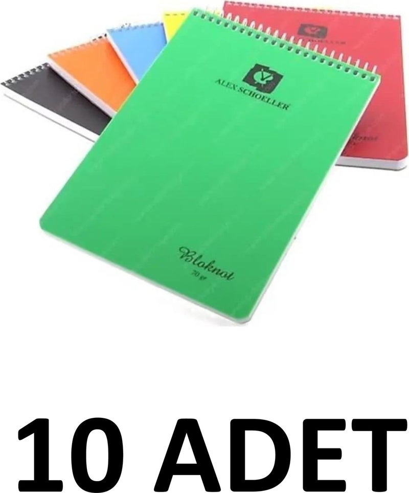 Schoeller Shammer 10 Pieces of Top Spiral Notepad A4 80 Sheets Lined Notebook 70 gr - Image 1