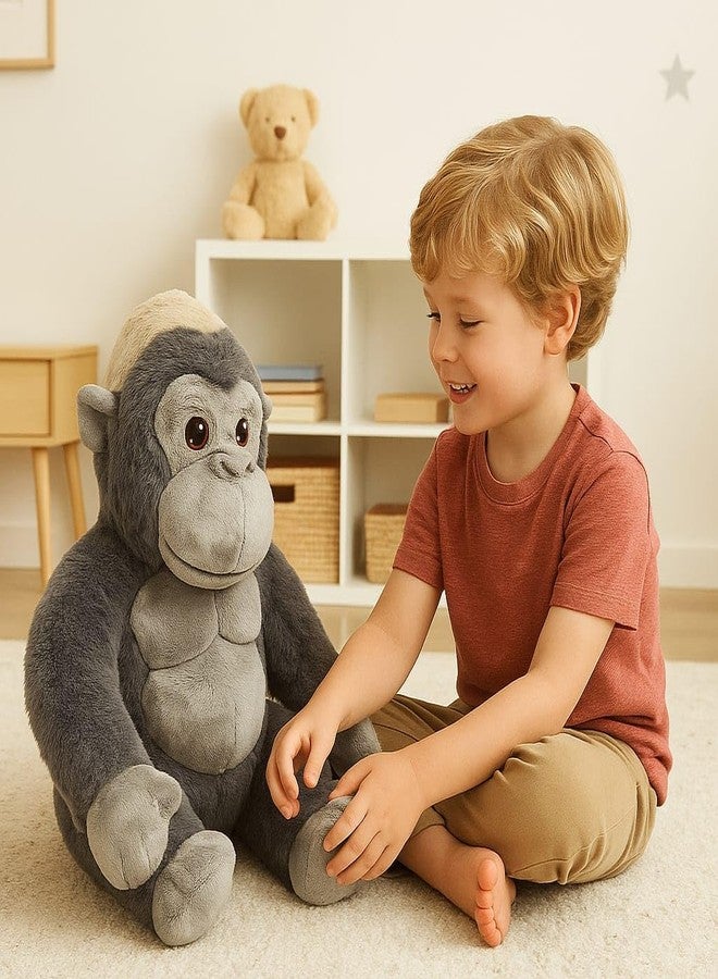 DTR Creation Cute Gorilla Soft Toy | Super Soft Plush Monkey Stuffed Animal | Cuddly Toy Gift for Kids, Boys & Girls ? Brown, Black & Grey (40 cm) - Image 2