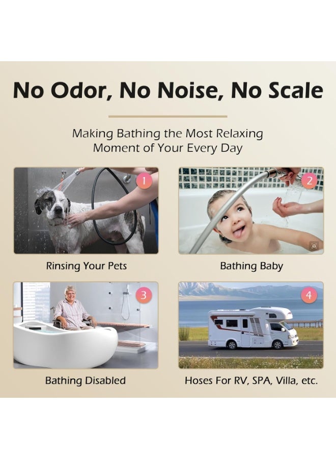 خرطوم دش 150 سم، بديل خرطوم دش سيليكون فائق النعومة، تصميم مضاد للالتواء، وصلة خرطوم رأس دش محمول باليد مع حشوة نحاسية وصمولة، أسود - Image 4