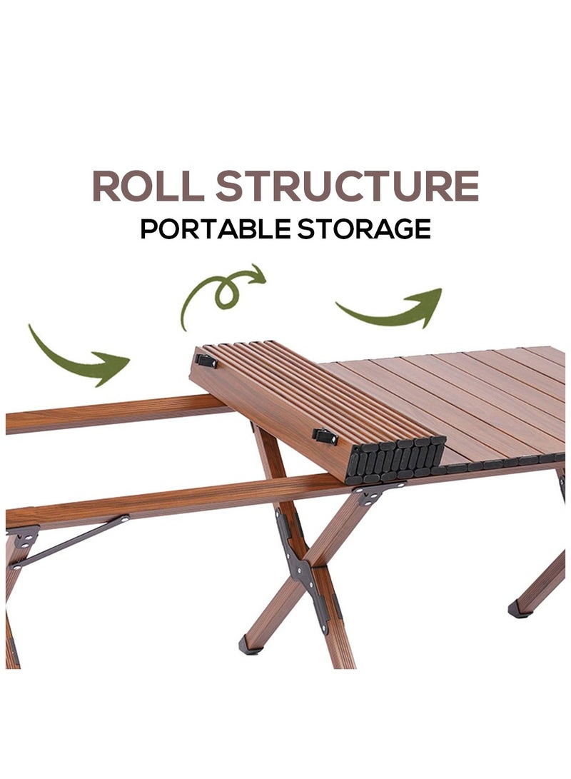 Toby'S Foldable Wooden Camping Table With 4 Outdoor Portable High-Back Padded Chairs  Lightweight, Sturdy, Foldable, And Convenient For Camping & Outdoor Activities - Image 4