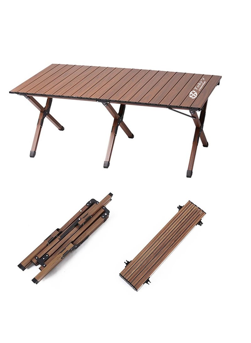 Toby'S Foldable Wooden Camping Table With 4 Outdoor Portable High-Back Padded Chairs  Lightweight, Sturdy, Foldable, And Convenient For Camping & Outdoor Activities - Image 5