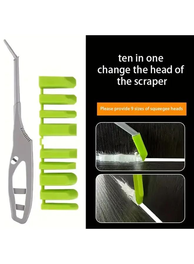 Green Stitching 10 In 1 Picture Changing Scraper Corner Glass Glue Spreader Angle Scrape Board - Image 2