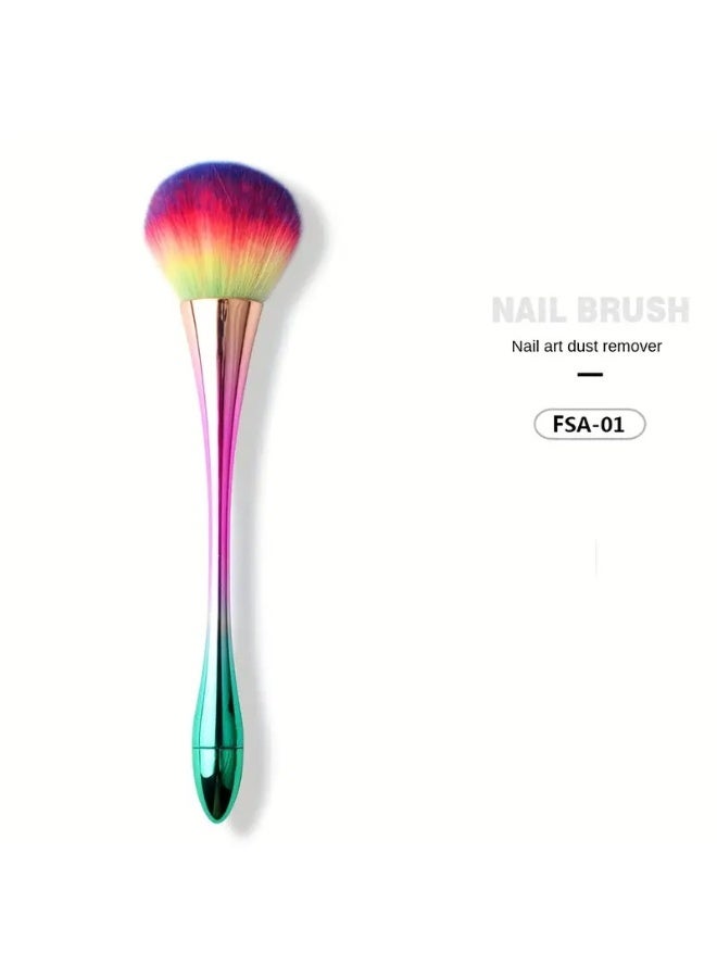 يوكانبي فرشتا بودرة برأس فطر كبير (عدد 2) – فرشاة ذهبية وردية وفرشاة قوس قزح قابلة للسحب لتطبيق البودرة والبلشر والأساس - Image 2