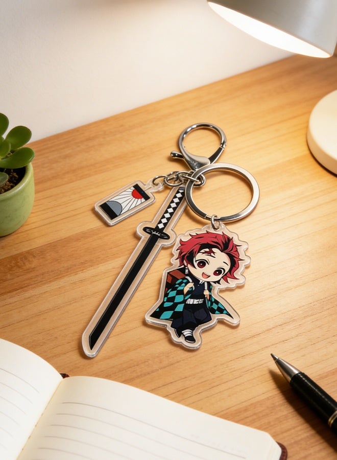 سلسلة مفاتيح سيف نيتشيرين من أنمي قاتل الشياطين، قلادة كامادو تانجيرو، مناسبة للهواتف والحقائب ومفاتيح السيارات، هدية مثالية لهواة جمع التذكارات - Image 3