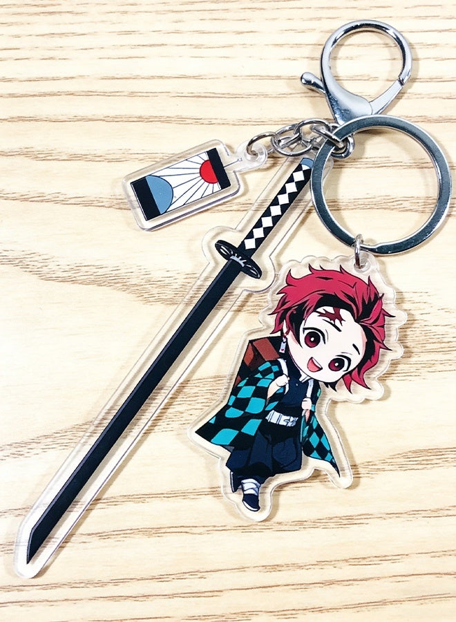 سلسلة مفاتيح سيف نيتشيرين من أنمي قاتل الشياطين، قلادة كامادو تانجيرو، مناسبة للهواتف والحقائب ومفاتيح السيارات، هدية مثالية لهواة جمع التذكارات - Image 5