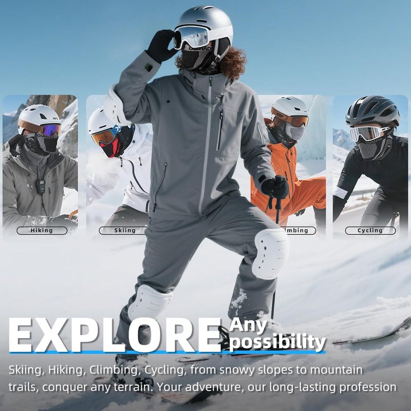 MVPTOO Winter Neck Gaiter Warmer Scarf Cold Weather Windproof Face Mask for Man & Women - Ski Mask for Outdoor Sports Black+Dark-Gray 2pack - Image 2