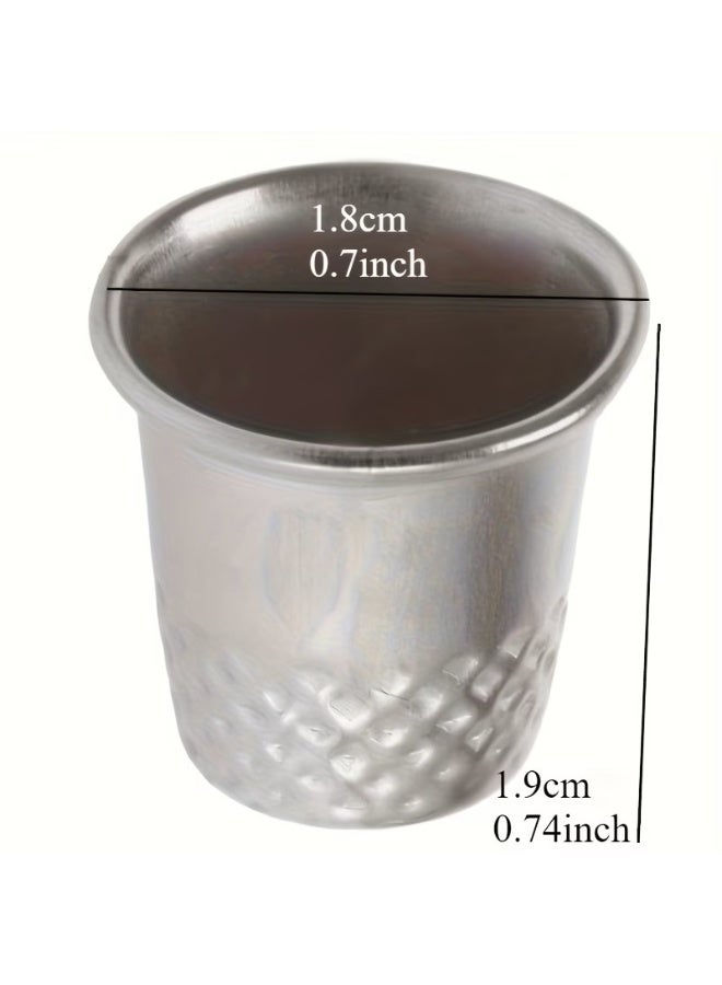 RYN 2-Piece Hard Metal Brass Sewing Thimble Finger Protector DIY Tool - Image 3