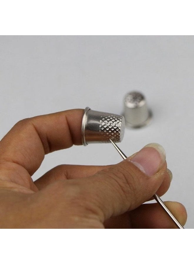 RYN 2-Piece Hard Metal Brass Sewing Thimble Finger Protector DIY Tool - Image 4