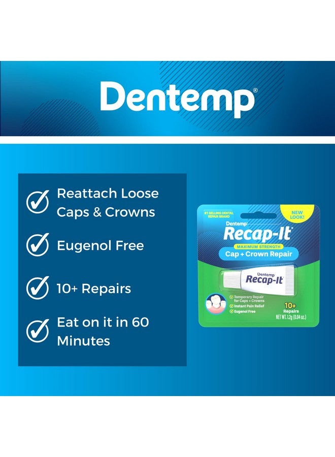 Dentemp Recap-It Cap And Crown Repair Dental Kit - Fast Acting Formula Dental Cement For Loose Caps (Pack Of 3) - Temporary Cement For Crown And Bridge - Image 5