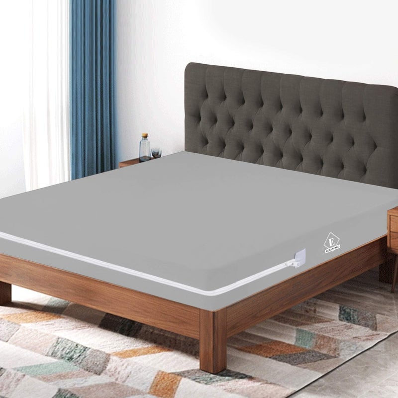 Edenwald All Around Waterproof Zipper Mattress CoverKing Size 78x72Inches_with 6 Inch DropZippered Mattress Encasement Bed Cover SixSided Mattress CoverGrey Color Mattress Protector Cover - Image 1