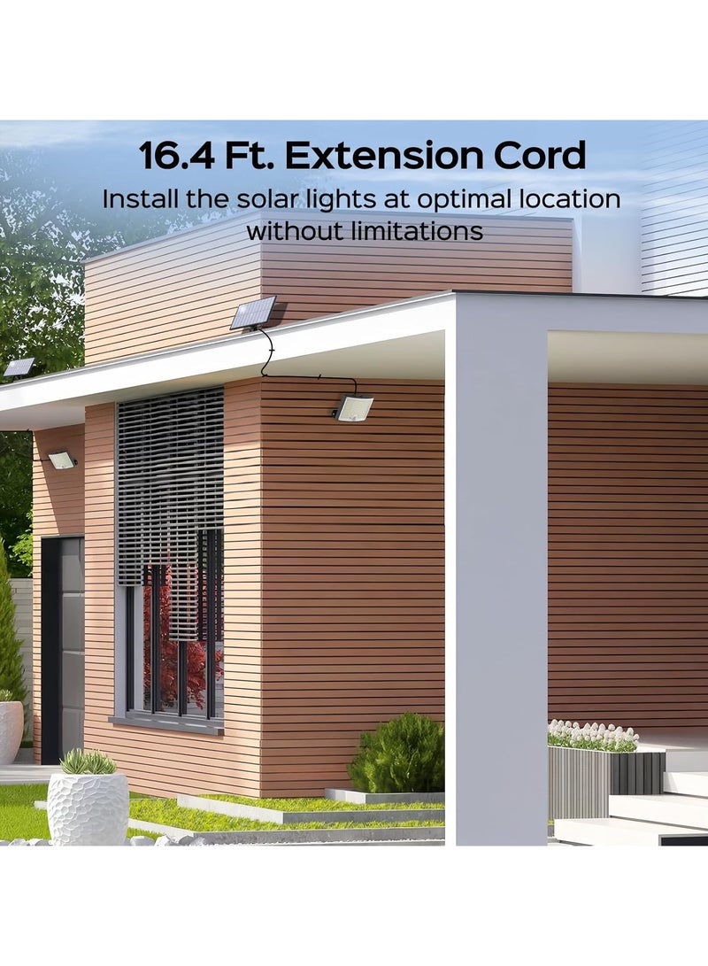 إسكدنيا أضواء خارجية تعمل بالطاقة الشمسية، أضواء كاشفة LED بقوة 3500 لومن مع كابل بطول 16.4 قدم، أضواء استشعار الحركة الشمسية مع تحكم عن بعد و3 أوضاع، أضواء أمان تعمل بالطاقة الشمسية للباحات الخارجية، الفناء، المرآب - Image 5