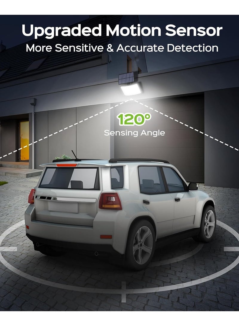 إسكدنيا أضواء خارجية تعمل بالطاقة الشمسية، أضواء كاشفة LED بقوة 3500 لومن مع كابل بطول 16.4 قدم، أضواء استشعار الحركة الشمسية مع تحكم عن بعد و3 أوضاع، أضواء أمان تعمل بالطاقة الشمسية للباحات الخارجية، الفناء، المرآب - Image 4