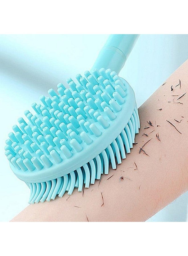 Soptool Massage Brush Bathing Brush Practical Back Cleaning Scrubber Silicone Bath Brush Multi-Function Body Long Handle Double-Sided Shower Brush Back Massage Exfoliation Wisp Body Scrub Brush - Image 3