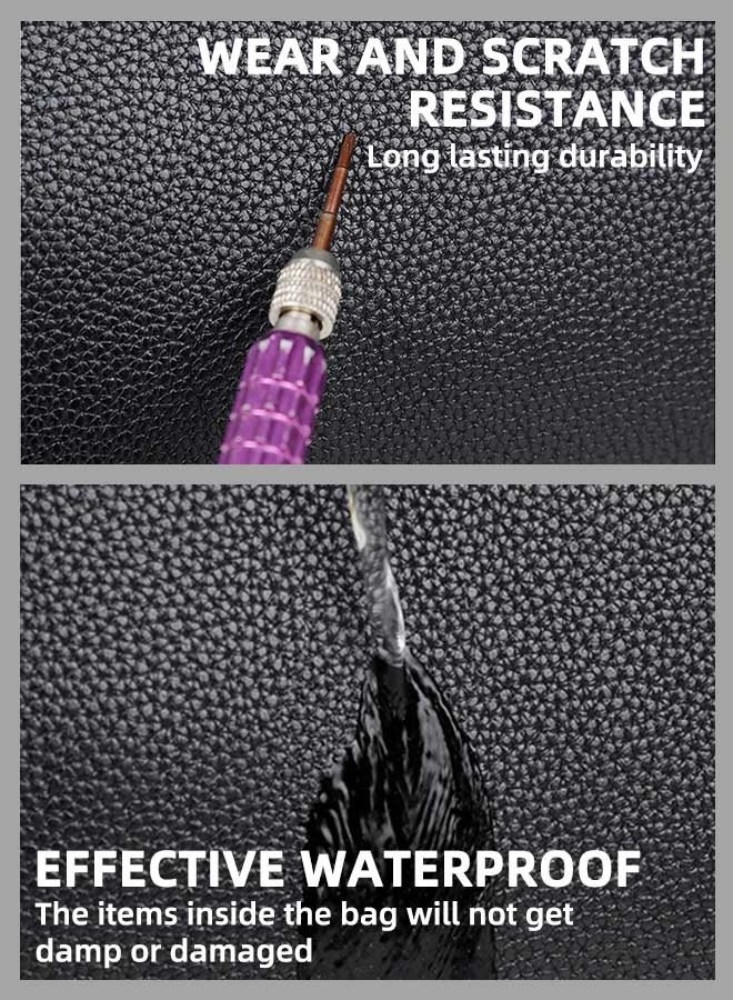 Premium PU Leather Men’s Business Handbag – Large Capacity Travel Clutch, Waterproof Lightweight Organizer for Phone/Wallet (23x13x9cm) Black - Image 5