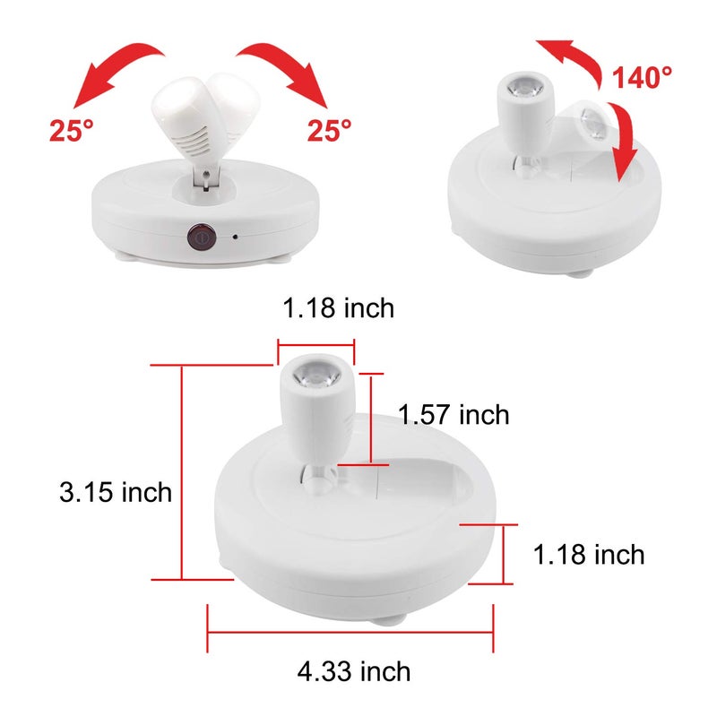HONWELL Wireless LED Spotlights 2 Pack Accent Lights Puck Lights with 2 Remote, Indoor Closet/Picture Lights with Rotatable Head,Stick on Artwork Lighting for Paintings Display - Image 2