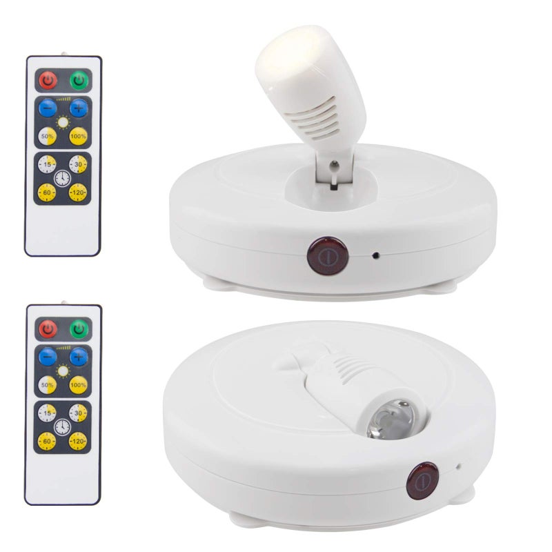 HONWELL Wireless LED Spotlights 2 Pack Accent Lights Puck Lights with 2 Remote, Indoor Closet/Picture Lights with Rotatable Head,Stick on Artwork Lighting for Paintings Display - Image 1