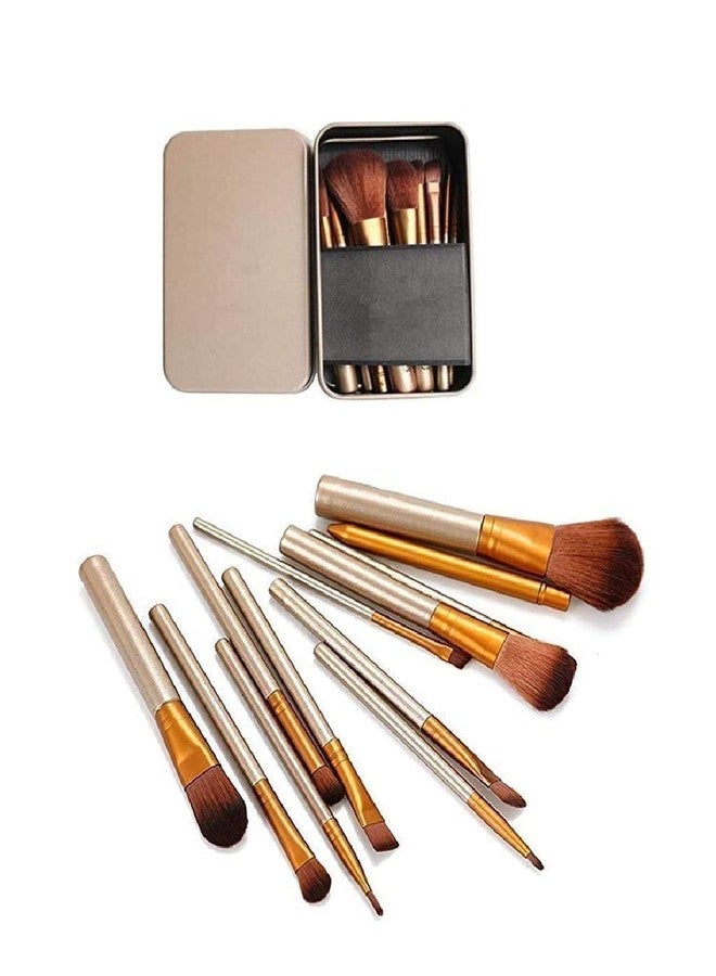 BOTIST 12 Pcs Brown Makeup Brushes, Makeup Brush Sets With Aluminium Storage Box, Makeup Cosmetic Brushes For Professional Makeup Artist And Personal Use - Image 1