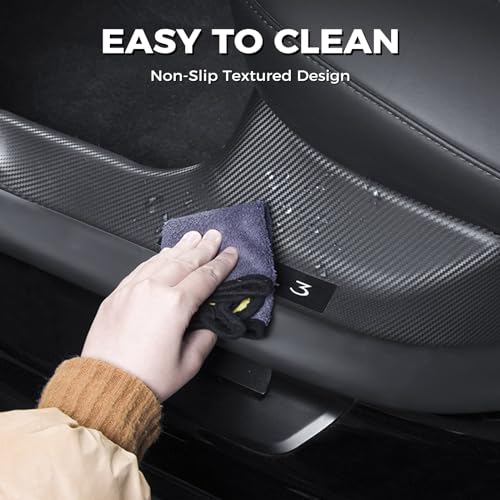 doietc 8Pcs Door Sill Protector for Tesla Model 3 Highland 2023 2024 2025 2026,​ Carbon Fiber Anti-Scratch, Highland Kick Protection Pad Interior Accessories, Friction Resistant, Easy Install - Image 3