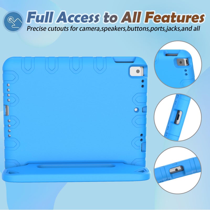 LTROP Kids Case for iPad 9th/ 8th/ 7th Generation (2021/2020/ 2019), iPad 10.2 Case for Kids, Shockproof Handle Stand Case for iPad 9/8/ 7 Gen 10.2 Inch - Blue - Image 5