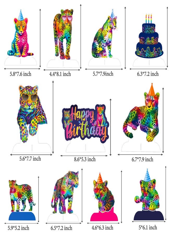 اوموني زينة حفلات أعياد الميلاد بنقشة الفهد النيونية بألوان قوس قزح ونقشة الفهد، زينة طاولات بنقشة الفهد النيونية، لوازم حفلات بنقشة الفهد مستوحاة من حيوانات السفاري، زينة حفلات استقبال المولود الجديد - Image 5