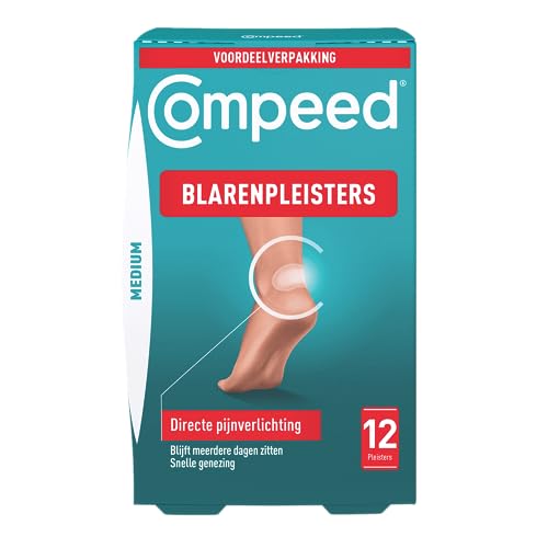 Compeed لصقات كومبيد متوسطة الحجم للبثور، 12 لصقة هيدروكوليد، علاج للقدم، شفاء سريع، عبوة كرتونية خالية من البلاستيك 100%، 12 قطعة (عبوة من 1) - Image 5