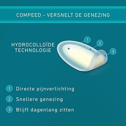 Compeed لصقات كومبيد متوسطة الحجم للبثور، 12 لصقة هيدروكوليد، علاج للقدم، شفاء سريع، عبوة كرتونية خالية من البلاستيك 100%، 12 قطعة (عبوة من 1) - Image 2