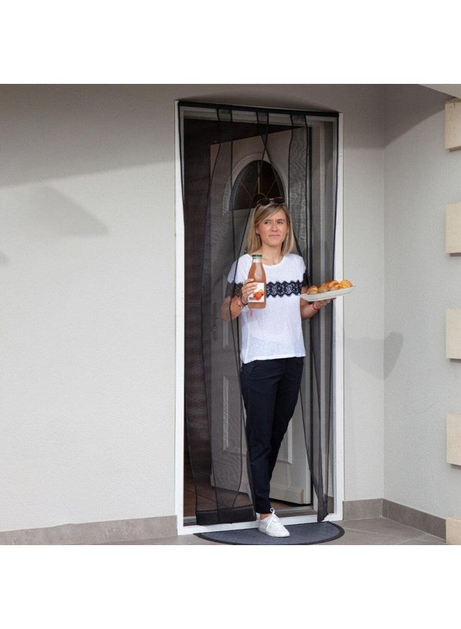 LUANCE 4-Strip Mosquito Net Curtain for Door Grey and Black 100 x 230 cm 5510395 - Image 2