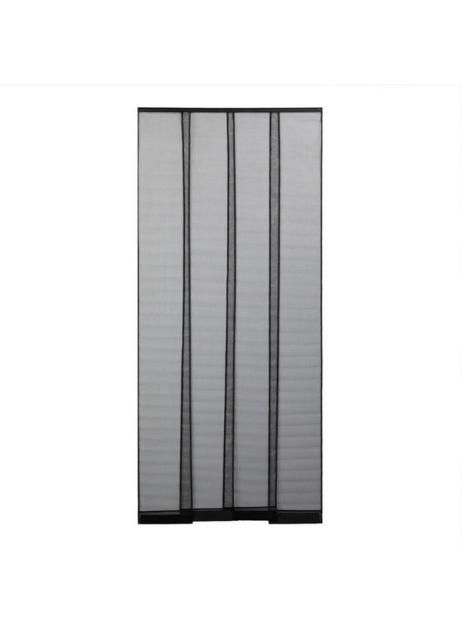 LUANCE 4-Strip Mosquito Net Curtain for Door Grey and Black 100 x 230 cm 5510395 - Image 1