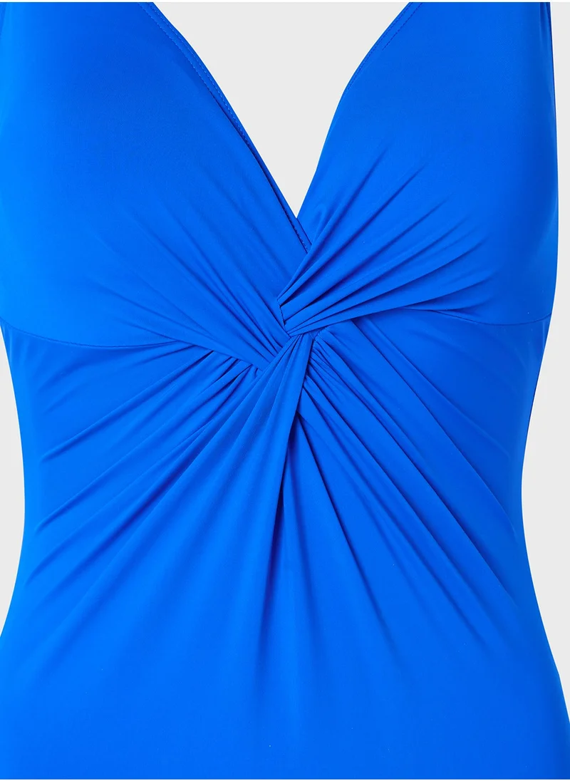 Ginger Plunge Neck Ruched Swimsuit