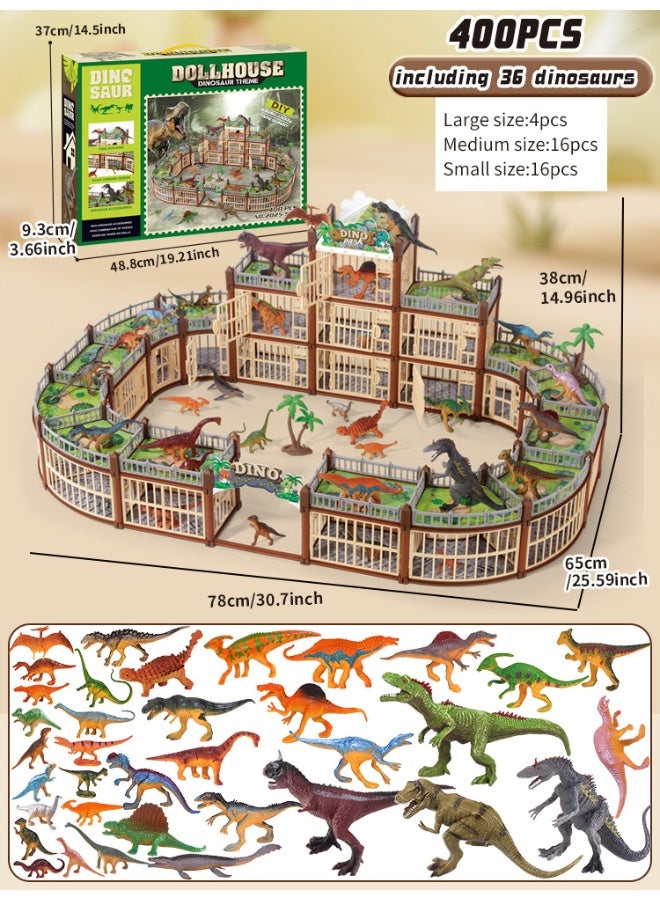 Loquat New DIY Dinosaur Battle Arena Interactive Parent-Child Educational Building Toy