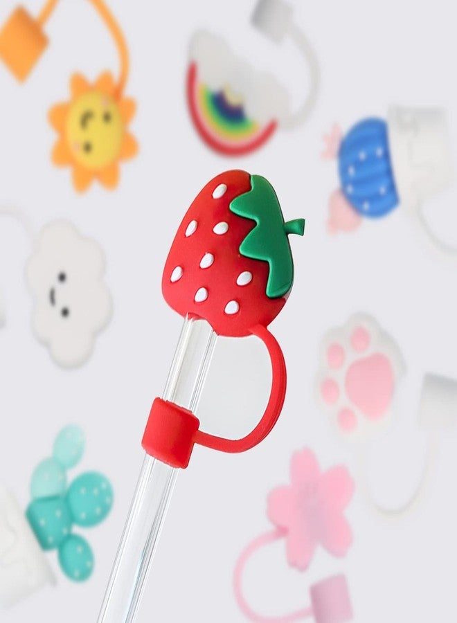 9UP® 10Pcs Reusable Cute Cartoon Straw Cap | Silicone Straw Cover Cap | Dust-Proof Drinking Straw Tips Lids Cover (Size : 9mm, Multi-Design) - Image 4