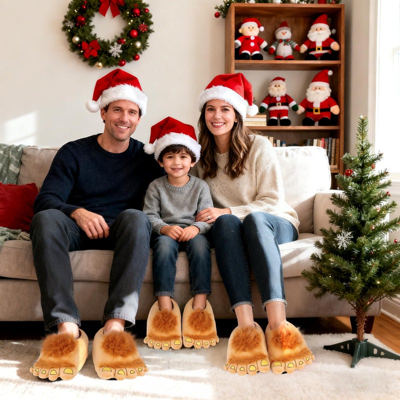 Ibeauti Men's Big Feet Furry Monster Adventure Slippers, Comfortable Novelty Warm Winter Hobbit Feet Costume Gift Slippers for Adults (Men: US 11) - Image 2