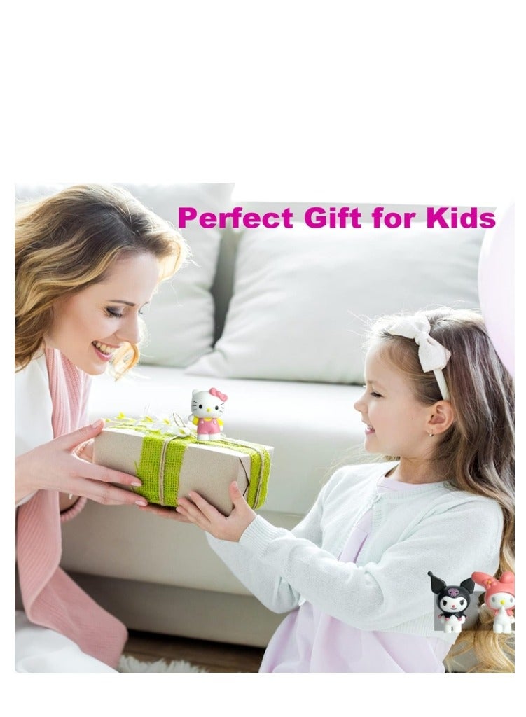 Y&D 6 Pack Kawaii Sanrio Figure My Melody  kuromi Figure Birthday Party Supplies, Cinnamon Cupcake Toppers, Cute Mini Figure Toys  Birthday Party Favor For Kids Fans Collection Bouquet Desk Decor - Image 3