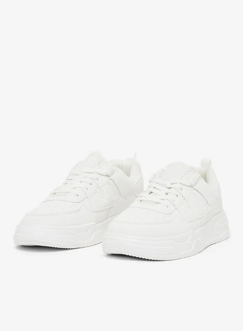 Styli Active Textured Platform Sole Lace Up Sneakers