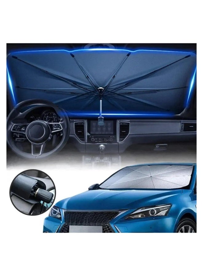 مظلة قابلة للطي لسيارة – حاجب للشمس والزجاج الأمامي، مانع للأشعة فوق البنفسجية والحرارة، سهل الاستخدام - Image 4