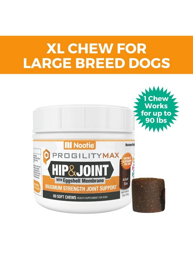 nootie - Nootie ProgilityMAX Hip & Joint Supplement for Large Dogs, Maximum Strength Dog Joint Support with Eggshell Membrane, Glucosamine and Chondroitin, 60 Count - Image 1